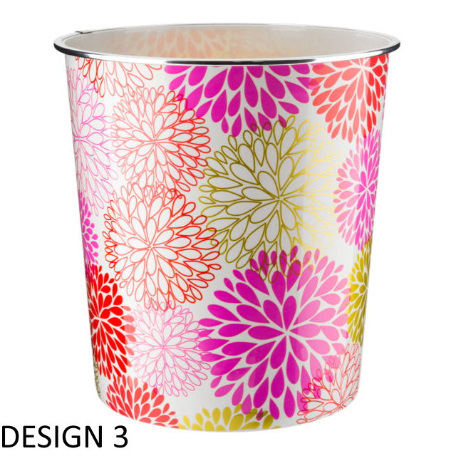 Home+ 63108 Plastic Waste Paper Bin - Various Floral Designs Waste Paper Bins Zoom Imports Bins & Bin Liners Brand_Home+ Collections_Bins / Bin Liners Google Product Home Plus Home+ Housewares Product Type_Waste Paper Bins Zoom Imports