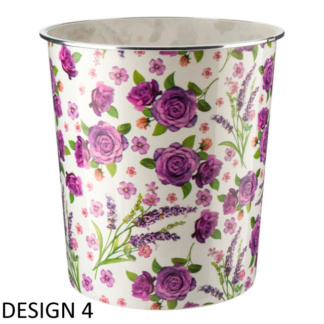 Home+ 63108 Plastic Waste Paper Bin - Various Floral Designs Waste Paper Bins Zoom Imports Bins & Bin Liners Brand_Home+ Collections_Bins / Bin Liners Google Product Home Plus Home+ Housewares Product Type_Waste Paper Bins Zoom Imports