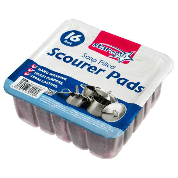Starwash 2448 Soap Filled Scourer Pads Pkt16 - Premium Kitchen Cleaning from Zoom Imports - Just $1.3! Shop now at W Hurst & Son (IW) Ltd