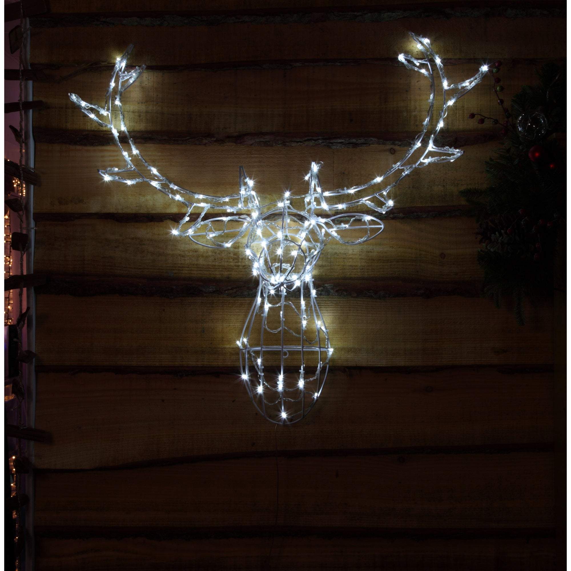 Noma 2515010 Stag Head 85cm White - Premium Light Up Decorations from Noma - Just $46.99! Shop now at W Hurst & Son (IW) Ltd