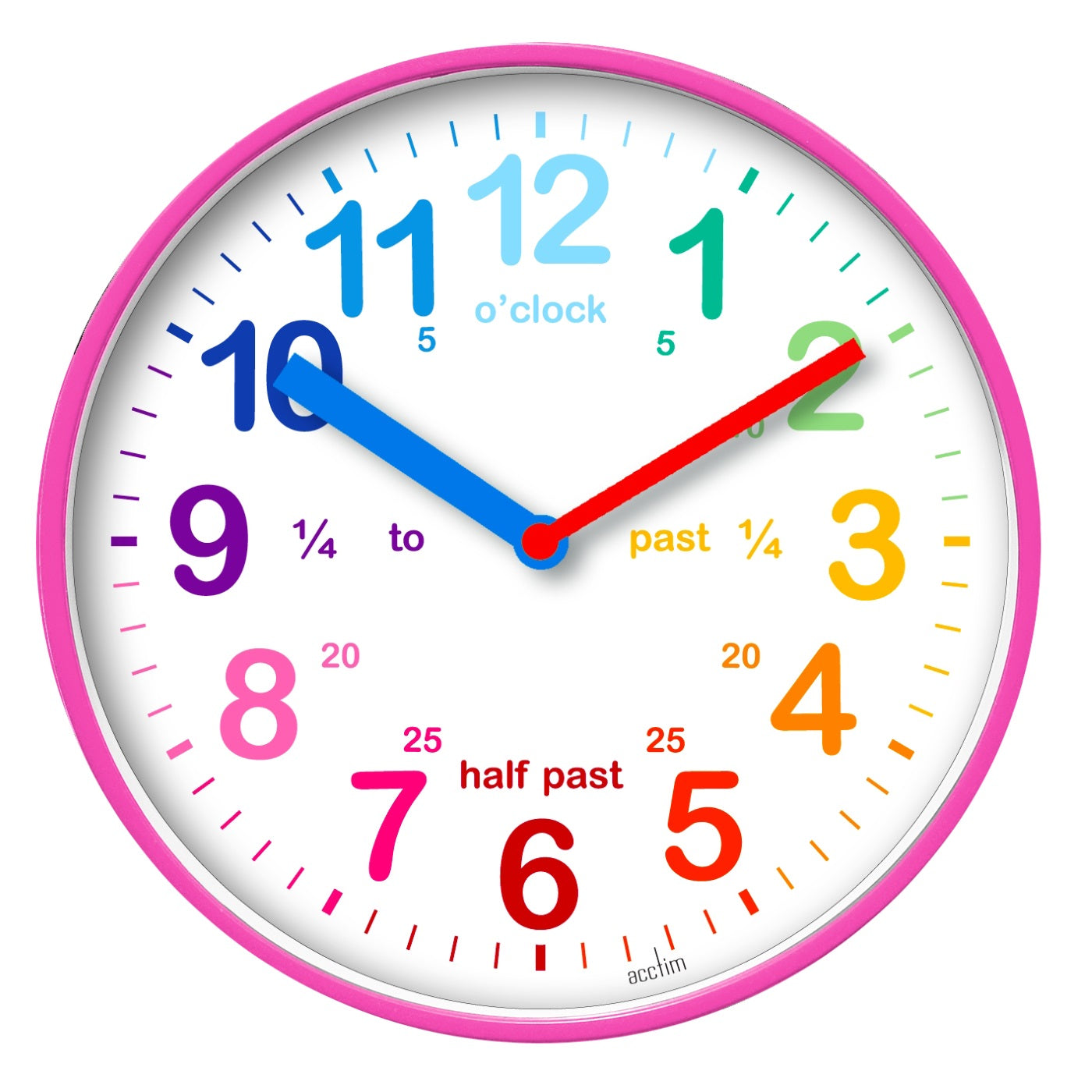 Acctim 22520 Wickford Kids Wall Clock 19.8cm - Pink - Premium Clocks from Acctim - Just $9.95! Shop now at W Hurst & Son (IW) Ltd