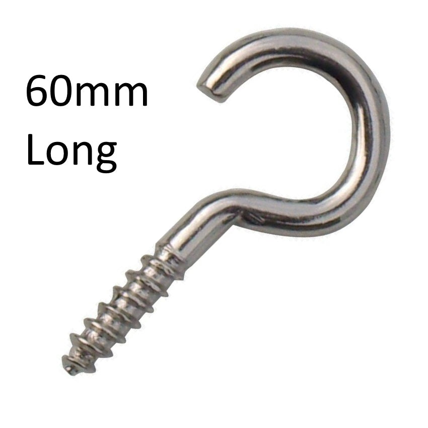 Screw Hooks BZP Steel - Various Sizes - Premium Screw Hooks from Magnets - Just $0.24! Shop now at W Hurst & Son (IW) Ltd
