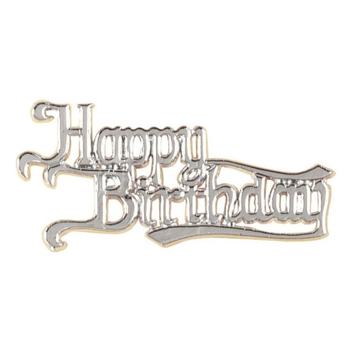 Culpitt DP476 Motto Happy Birthday Cake Topper - Silver - Premium Cake Decorating from Culpitt Ltd - Just $0.85! Shop now at W Hurst & Son (IW) Ltd