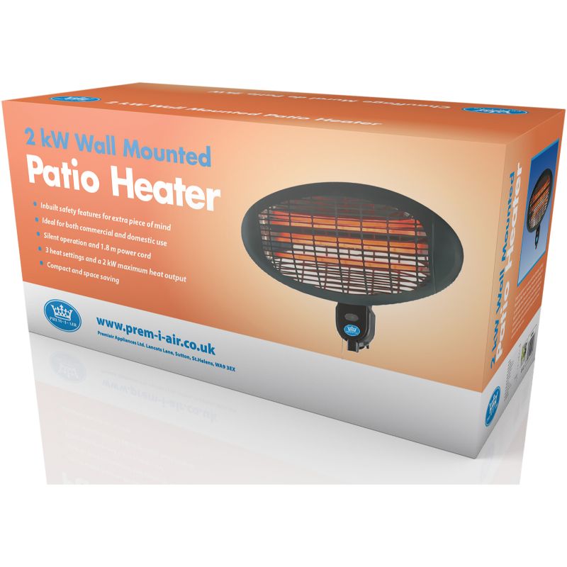 Prem-I-Air EH0368 Wall Mounted Patio Heater 2KW Patio Heaters Electrovision Apr22 Brand_Premiair Collections_Portable Heating Google Product Heating MarkH Portable Heating Product Type_Patio Heaters