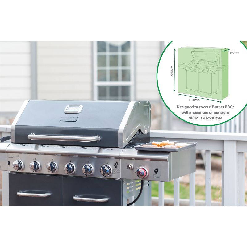 St Helens GH052 Water Resistant 6 Burner BBQ Cover - Premium Barbecue Accessories from Bonnington Plastics - Just $7.50! Shop now at W Hurst & Son (IW) Ltd