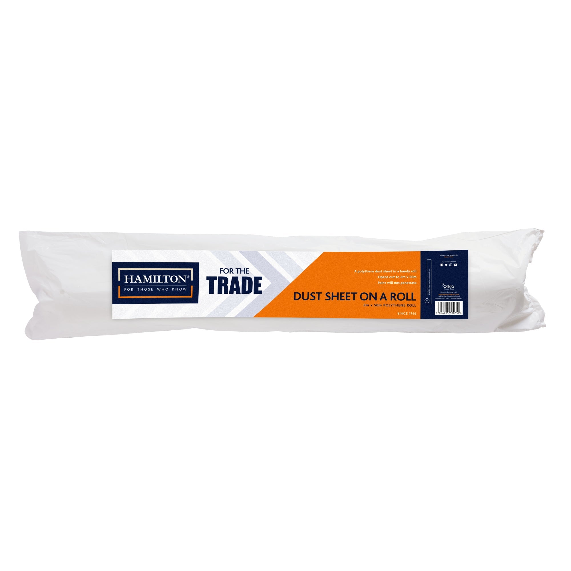 Hamilton For The Trade 3854201-50 Polythene Dust Sheet On A Roll 2Mtr x 50Mtr - Premium Dust Sheets from HARRIS - Just $5.99! Shop now at W Hurst & Son (IW) Ltd