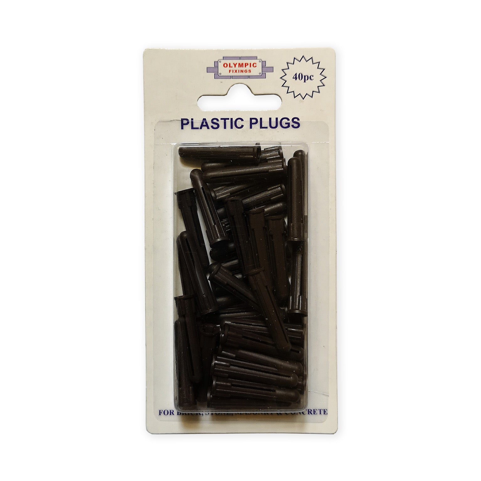 Olympic Fixings Plastic Plugs - Brown 5-6mm Pk 40 - Premium Wall Plugs from Olympic Fixings - Just $0.50! Shop now at W Hurst & Son (IW) Ltd