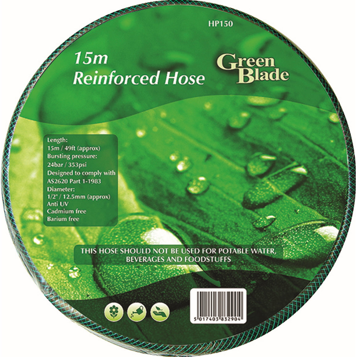 Kingfisher E415X Reinforced Garden Hose 15 Metre Garden Hoses / Reels Kingfisher Brand_Kingfisher Collections_Hoses / Watering Google Product Greenhouse & Garden Hoses & Watering Product Type_Garden Hoses / Reels