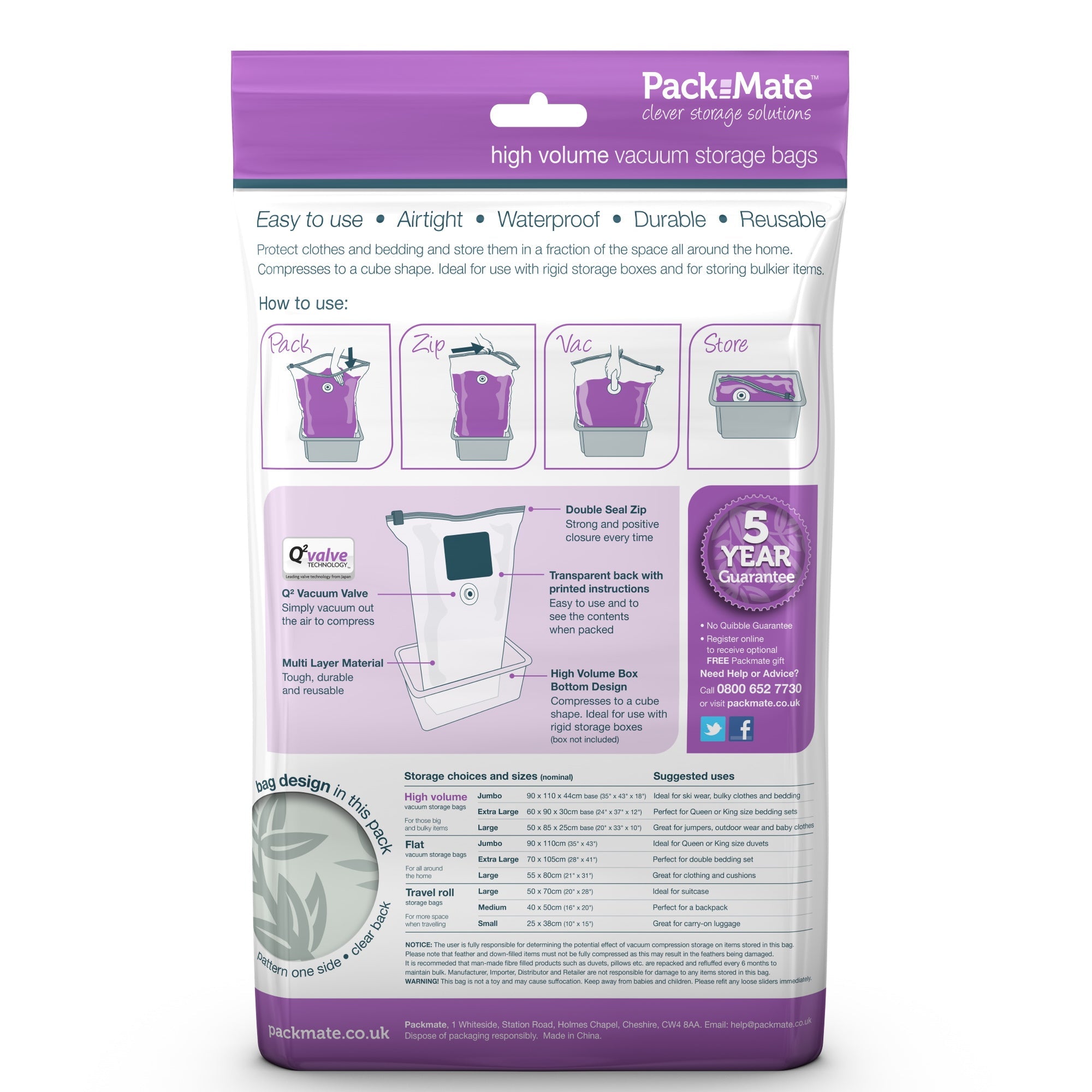 Pack Mate High-Volume Cube Vacuum Storage Bags Pk2 - Extra Large - Premium Storage from PackMate - Just $13.99! Shop now at W Hurst & Son (IW) Ltd