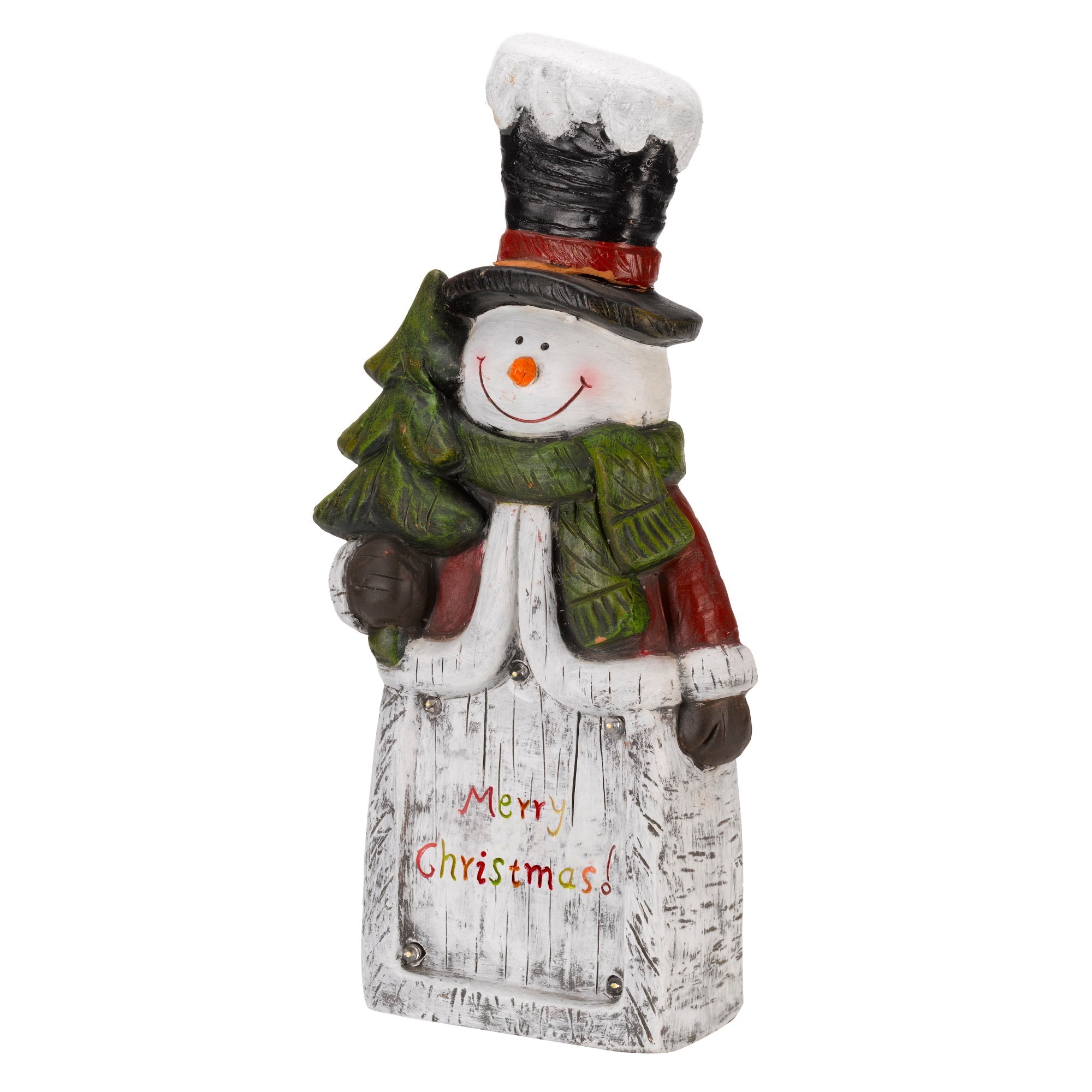 Three Kings 2535016 Light Up Christmas Statuette - Merry Xmas Snowman - Premium Christmas Ornaments from SMART GARDEN - Just $7.99! Shop now at W Hurst & Son (IW) Ltd