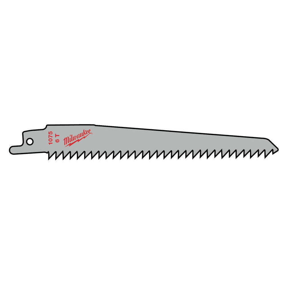 Milwaukee 48-00-1075 Sawzall Wood/Plastic Blade 150mm 6 tpi Pkt3 Sundry Blades Milwaukee Brand_Milwaukee Collections_Power Tools Accessories Dec22 Google Product Mark.Williams Milwaukee Power Tools Power Tools Accessories Product Type_Sundry Blades Sundry Blades Tools