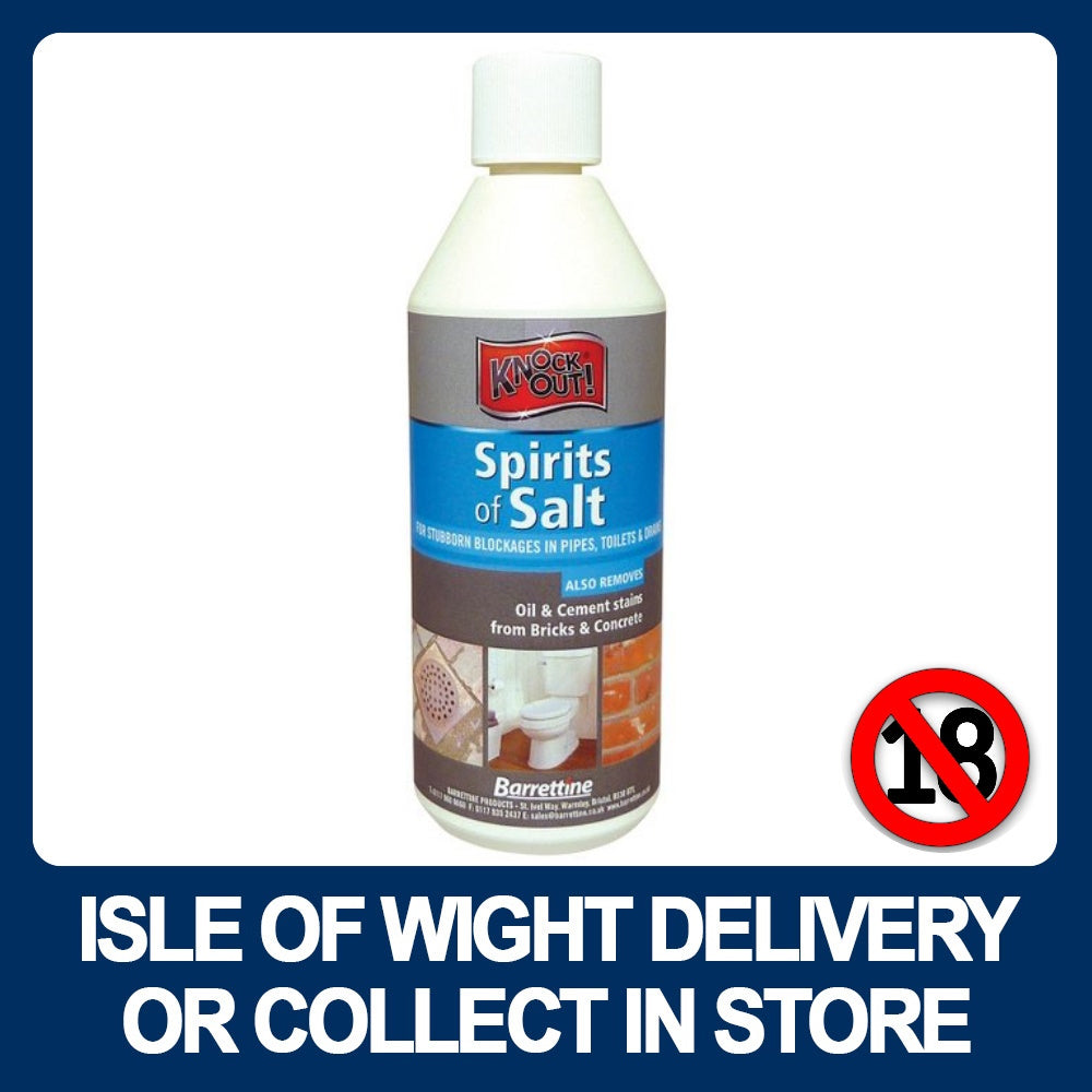 Barrettine Knock Out Spirits of Salt 500ml Bottle - Premium Drain Unblocking from BARRETTINE - Just $3.95! Shop now at W Hurst & Son (IW) Ltd