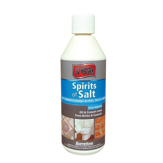 Barrettine Knock Out Spirits of Salt 500ml Bottle - Premium Drain Unblocking from BARRETTINE - Just $3.95! Shop now at W Hurst & Son (IW) Ltd