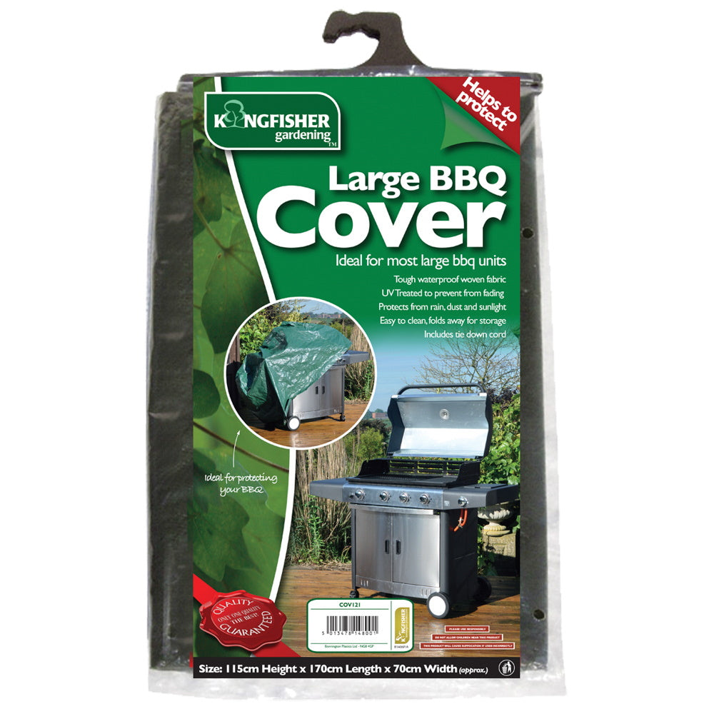 Kingfisher Garden COV121 BBQ Cover Green - Large - Premium Barbecue Accessories from Bonnington Plastics - Just $14.5! Shop now at W Hurst & Son (IW) Ltd
