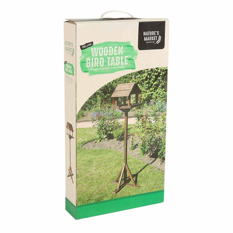 Nature's Market BF009HD Deluxe Wooden Bird Table - Premium Bird Tables / Houses from Bonnington Plastics - Just $27.95! Shop now at W Hurst & Son (IW) Ltd