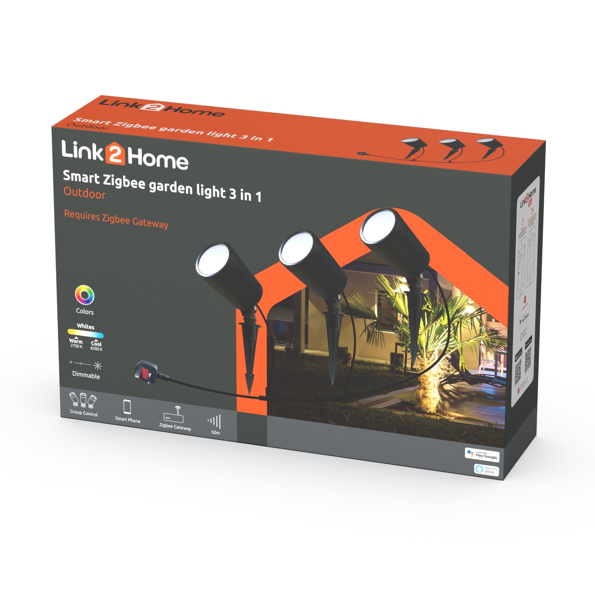 Link2Home L2H-ODRLIGHT3IN1 Smart Zigbee Garden Light 3 in 1 - Premium Outdoor Lights from Link2Home - Just $105.00! Shop now at W Hurst & Son (IW) Ltd