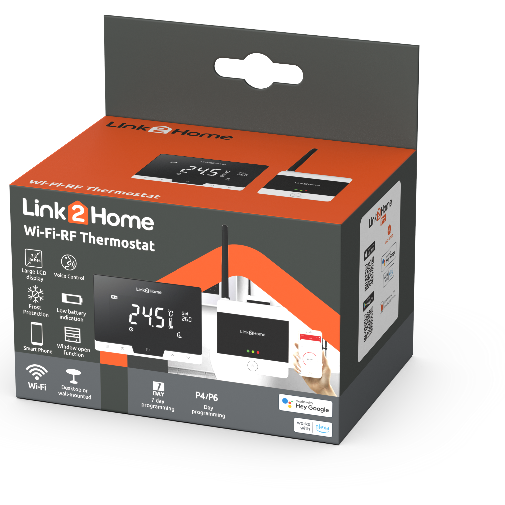 Link2Home L2H-WFTHERMO Wi-Fi-RF Thermostat Smart Link2Home Brand_Link2Home Collections_Heating Controls Electrical Feb22 Google Product Heating / Cooling Link2Home Mark.Williams Moneysaving Product Type_Smart