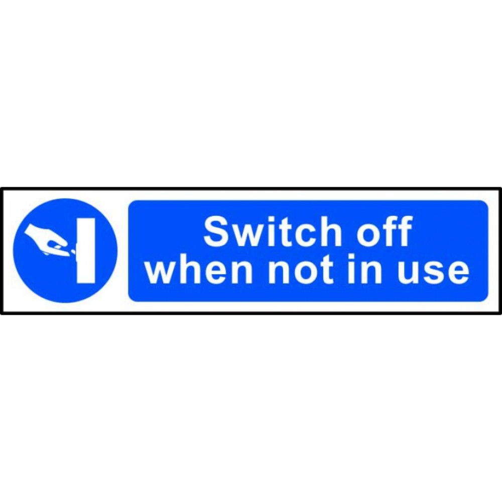 Centurion 5010 Switch Off When Not In Use Sign - 200 x 50 - Premium Signs / Numbers from Centurion - Just $3.19! Shop now at W Hurst & Son (IW) Ltd