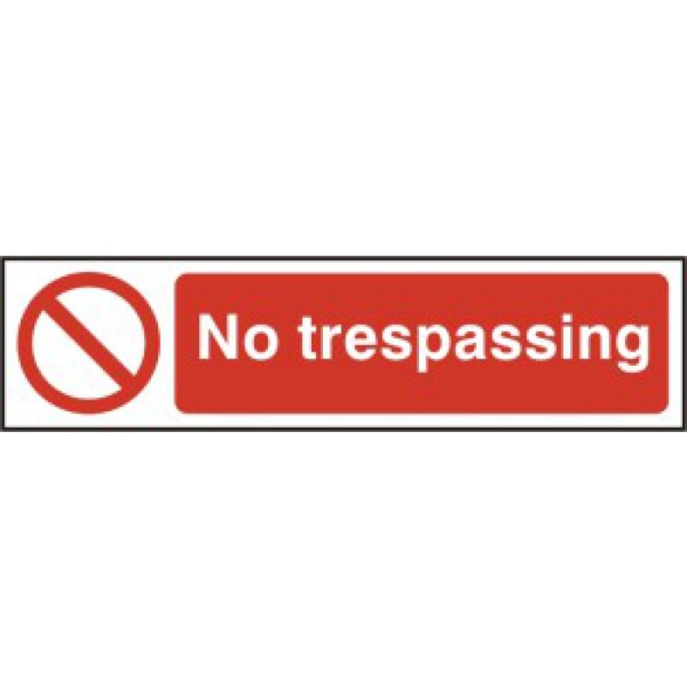 Centurion 5055 No Trespassing Sign - 200 x 50 - Premium Signs / Numbers from Centurion - Just $3.19! Shop now at W Hurst & Son (IW) Ltd