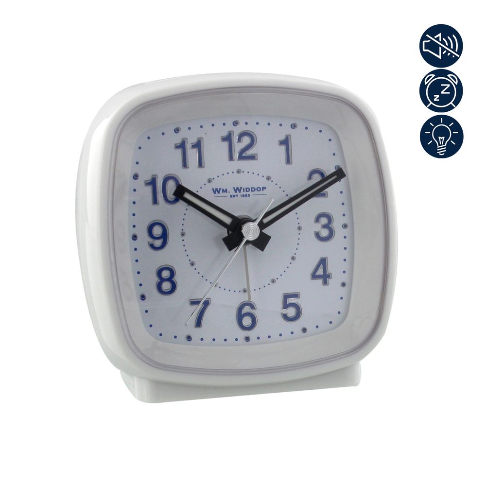 Widdop 5205W Cushion Shaped Plastic Alarm Clock - Widdop Alarm Clocks Widdop Bingham Brand_Widdop Bingham Clocks & Weather Stations Collections_Clocks / Weather Stations Collections_Giftware Decor & Giftware Google Product Home Home Interiors Product Type_Alarm Clocks Quartz Widdop Bingham