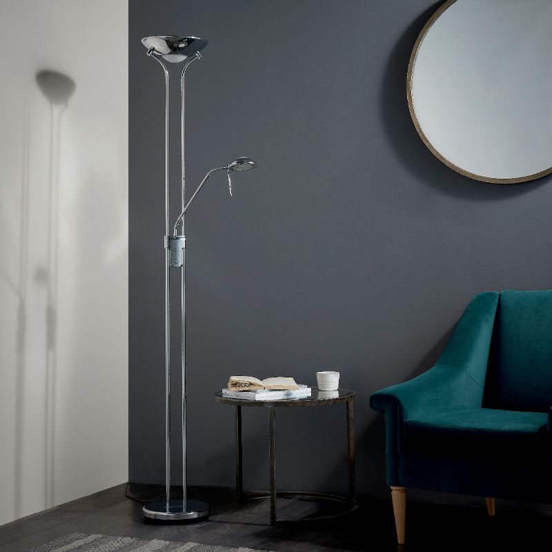 Endon Lighting ROME-CH Mother & Child 2Lt Floor Lamp - Polished Chrome - Premium Floor Lamps from Poole Lighting - Just $57.95! Shop now at W Hurst & Son (IW) Ltd