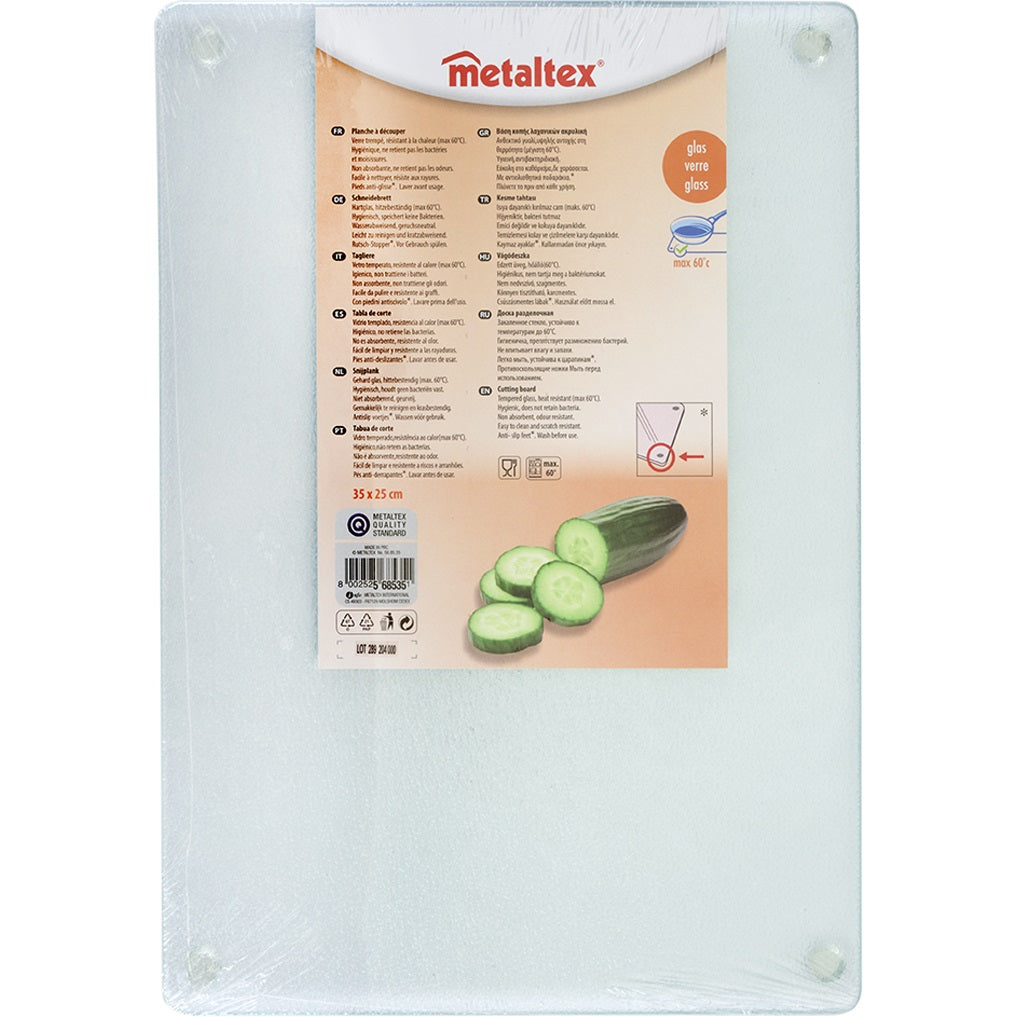 Metaltex Glass Cutting Board - Various Sizes - Premium Chopping Boards from Metaltex - Just $4.99! Shop now at W Hurst & Son (IW) Ltd