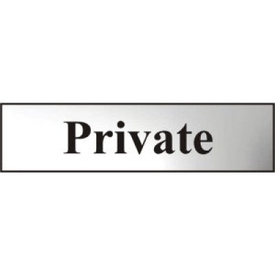 Centurion 6012C Private Chrome Sign - 200 x 50 - Premium Signs / Numbers from Centurion - Just $3.4! Shop now at W Hurst & Son (IW) Ltd