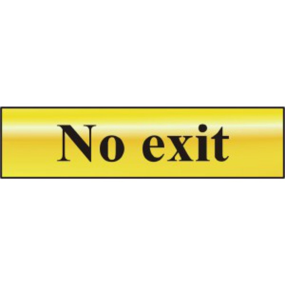 Centurion 6027 No Exit Gold Sign - 200 x 50 - Premium Signs / Numbers from Centurion - Just $3.4! Shop now at W Hurst & Son (IW) Ltd