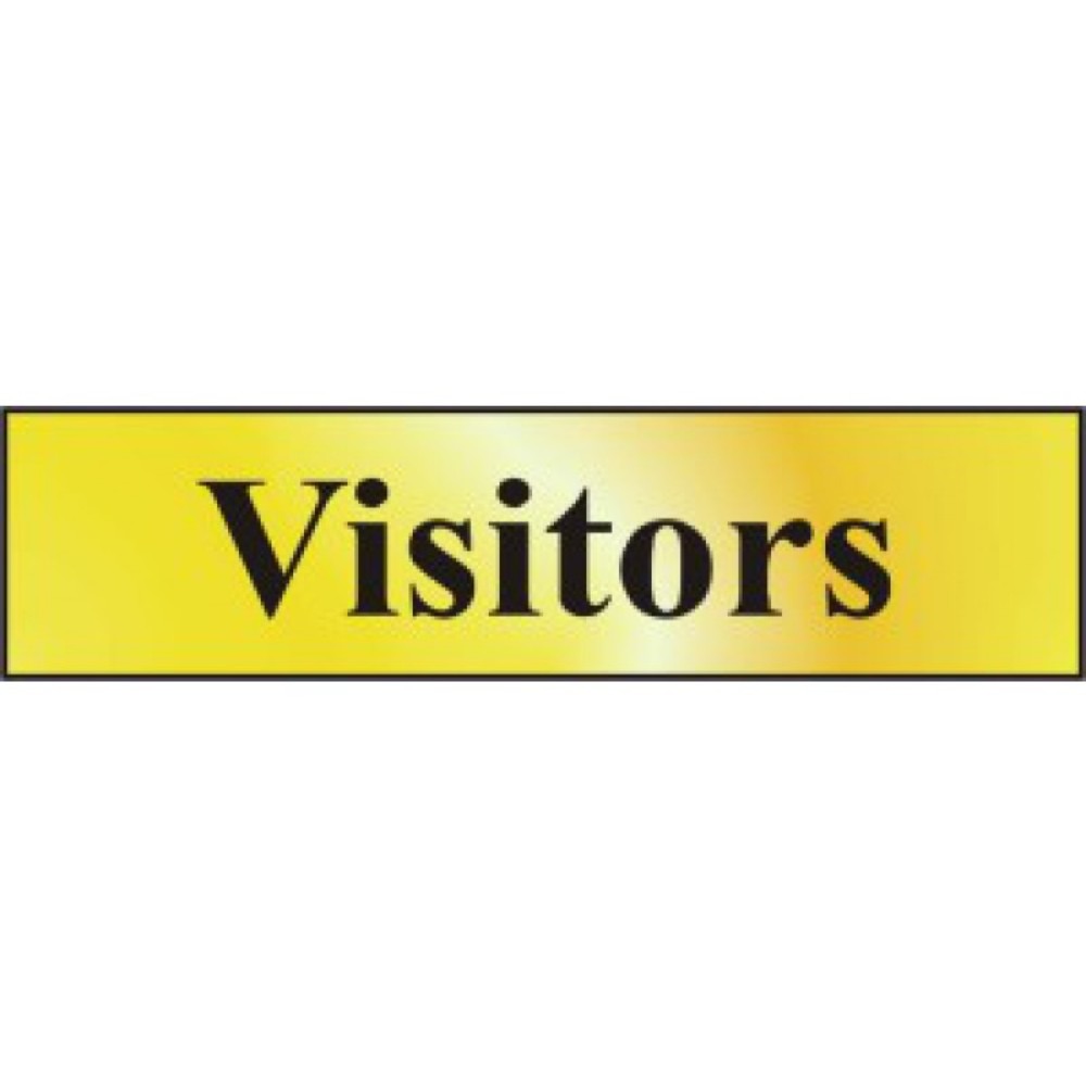 Centurion 6048 Visitors Gold Sign - 200 x 50 - Premium Signs / Numbers from Centurion - Just $3.4! Shop now at W Hurst & Son (IW) Ltd