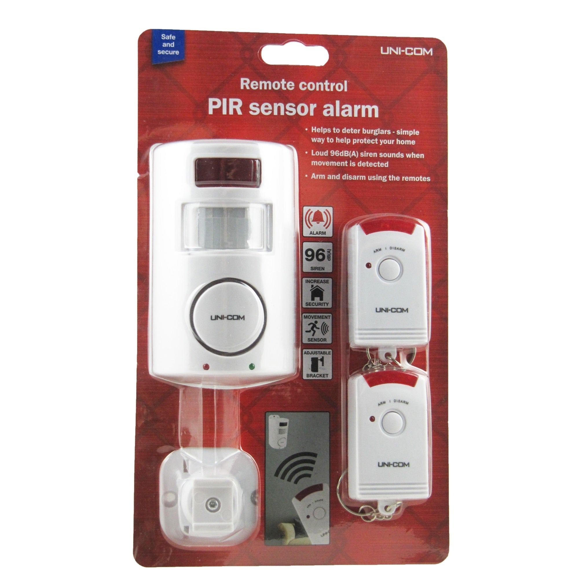 Uni-Com 65487 Remote Control PIR Sensor Alarm - Premium Home Security from Uni-Com - Just $5.99! Shop now at W Hurst & Son (IW) Ltd
