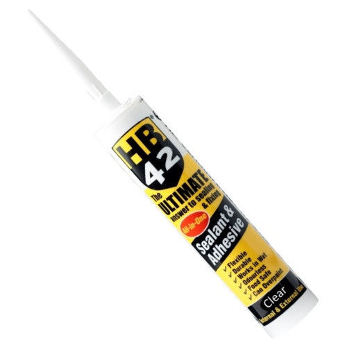 HB42 The Ultimate Sealant & Adhesive 290g - Clear - Premium Sealants from HB42 - Just $12.00! Shop now at W Hurst & Son (IW) Ltd