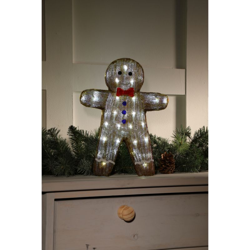 Noma 6920303 Acrylic Gingerbread Man Figure - Premium Light Up Decorations from Noma - Just $41.99! Shop now at W Hurst & Son (IW) Ltd