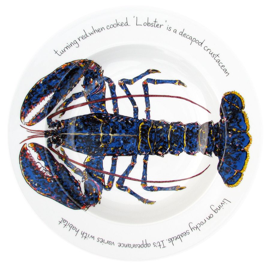 Richard Bramble RBBL30D Blue Lobster 30cm Deep Rimmed Bowl - Premium Bowls / Dishes from Richard Bramble - Just $44.95! Shop now at W Hurst & Son (IW) Ltd