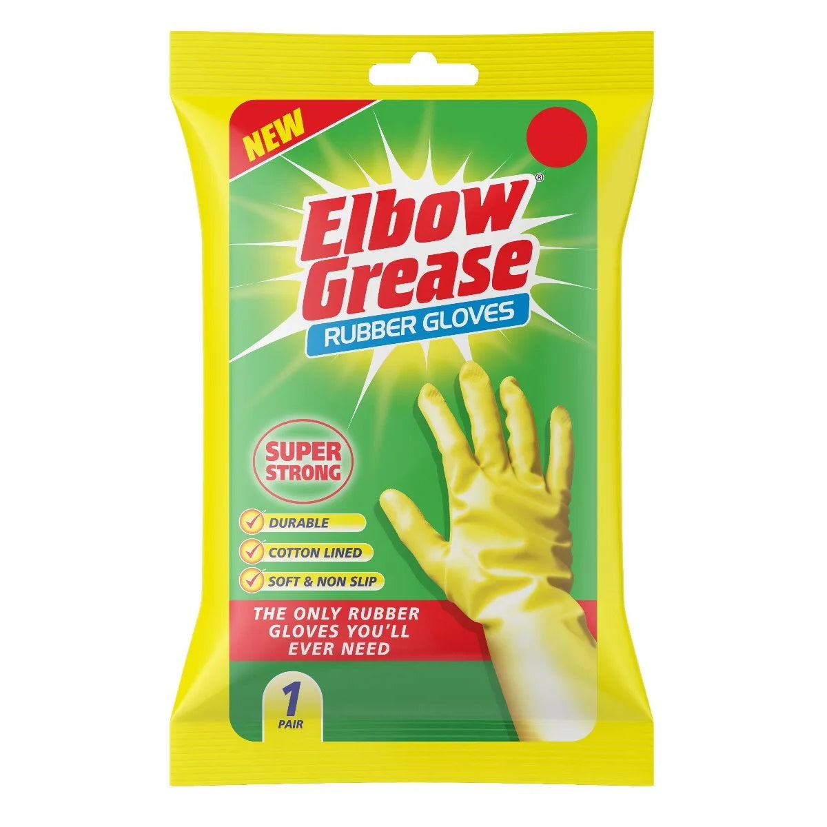 Elbow Grease EG26 Yellow Rubber Gloves - Large - Premium Gloves from 151 Products - Just $1.15! Shop now at W Hurst & Son (IW) Ltd