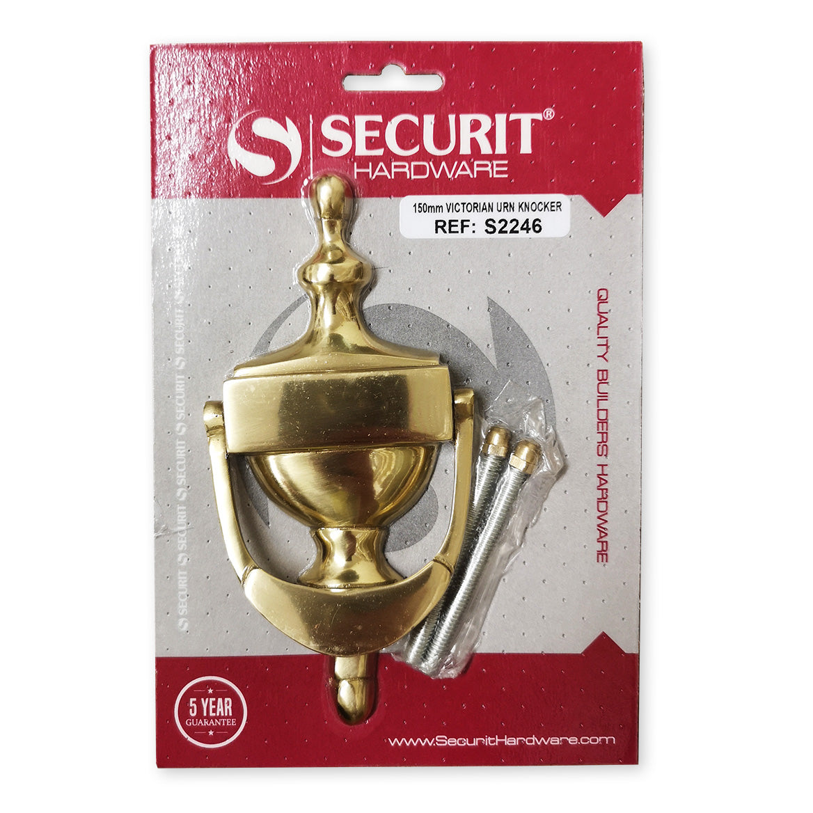 Securit S2246 Victorian Urn Door Knocker Polished Brass - Premium Door Knockers from Securit Hardware - Just $9.2! Shop now at W Hurst & Son (IW) Ltd