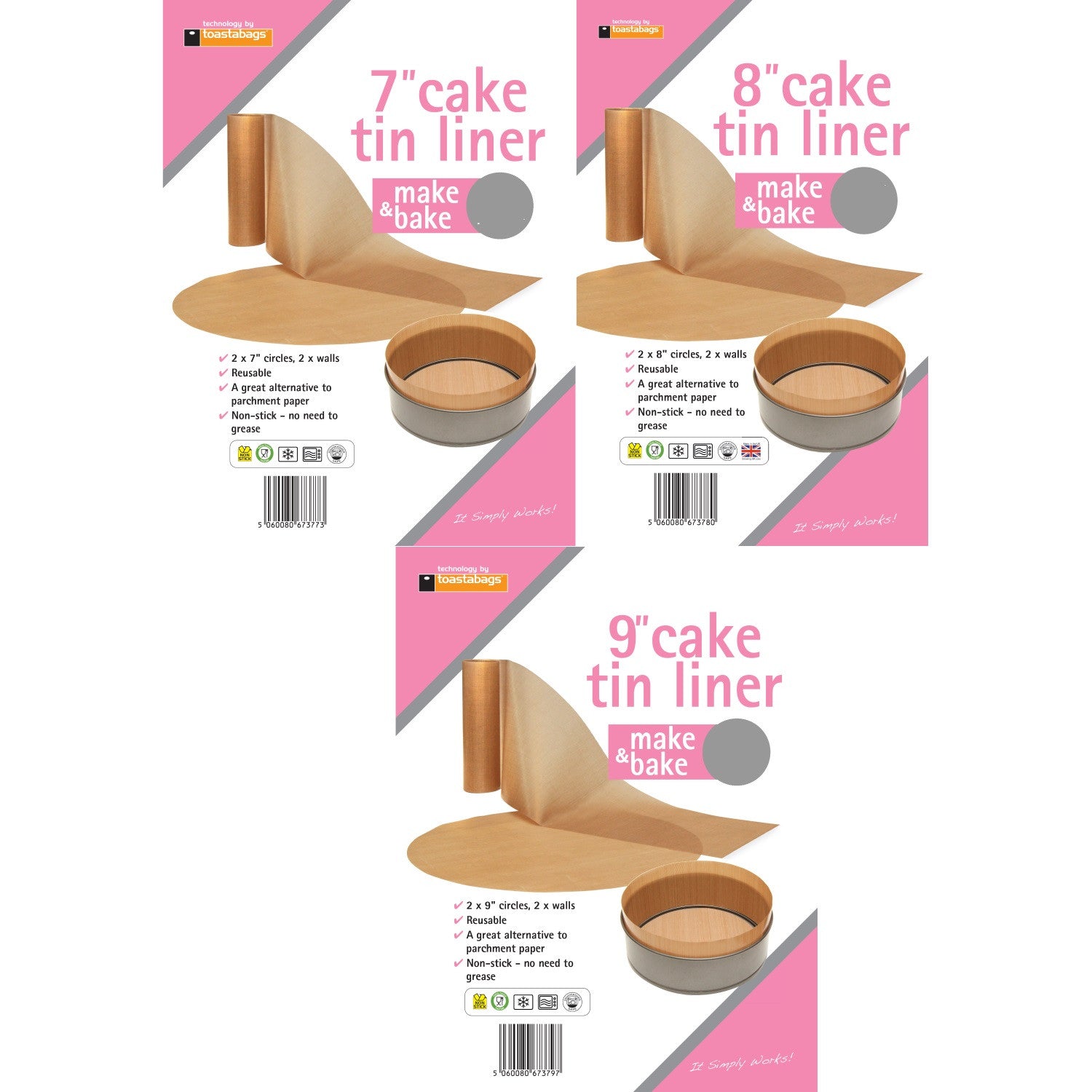 Planit Make & Bake Cake Tin Liners - Various Sizes - Premium Baking from Planit Products Ltd - Just $1.5! Shop now at W Hurst & Son (IW) Ltd