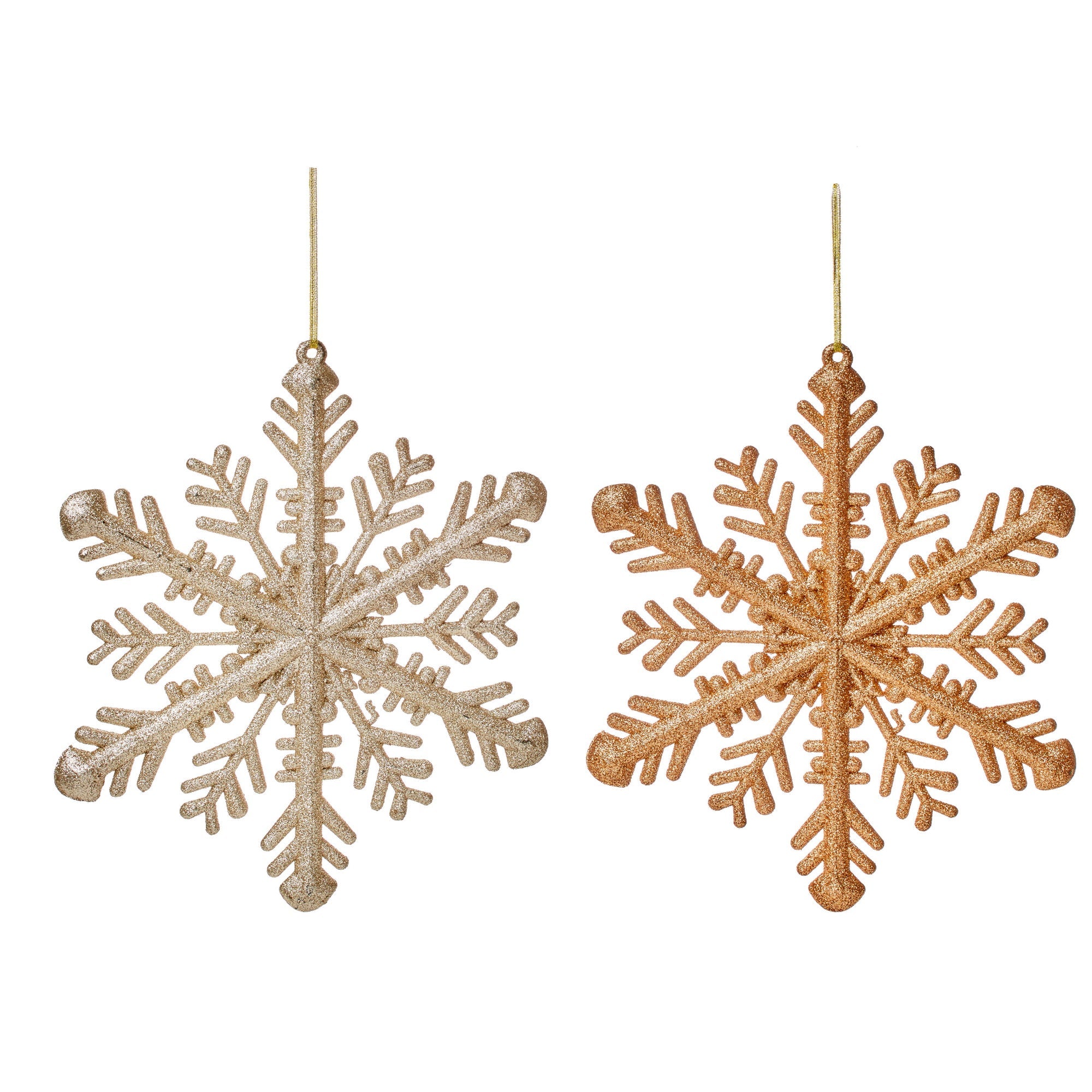 Premier AC195471CG Glitter Snowflake 30cm - Champagne / Gold - Premium Christmas Decorations from Premier Decorations - Just $2.7! Shop now at W Hurst & Son (IW) Ltd