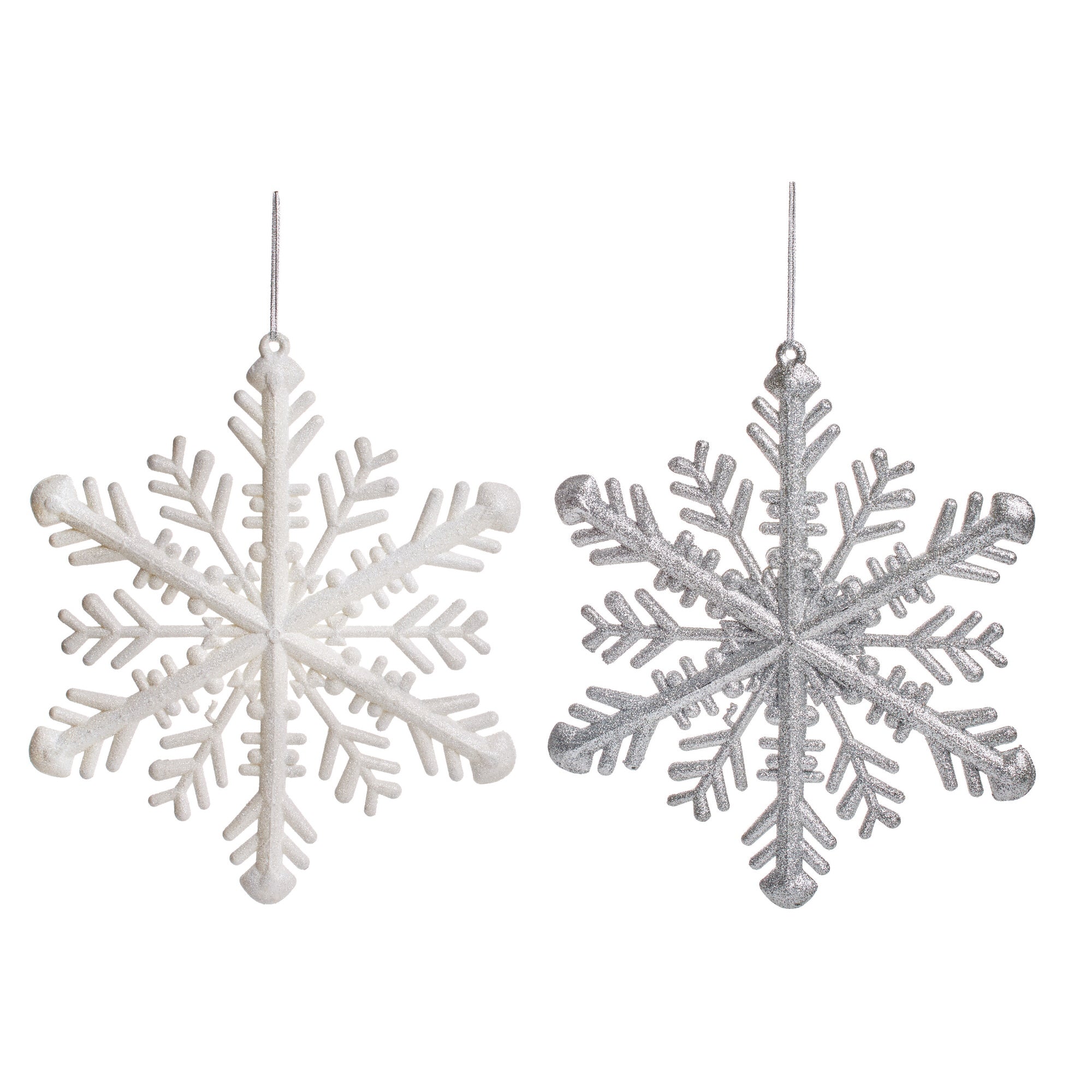 Premier AC195471SW Glitter Snowflake 30cm - Silver / White - Premium Christmas Decorations from Premier Decorations - Just $2.7! Shop now at W Hurst & Son (IW) Ltd
