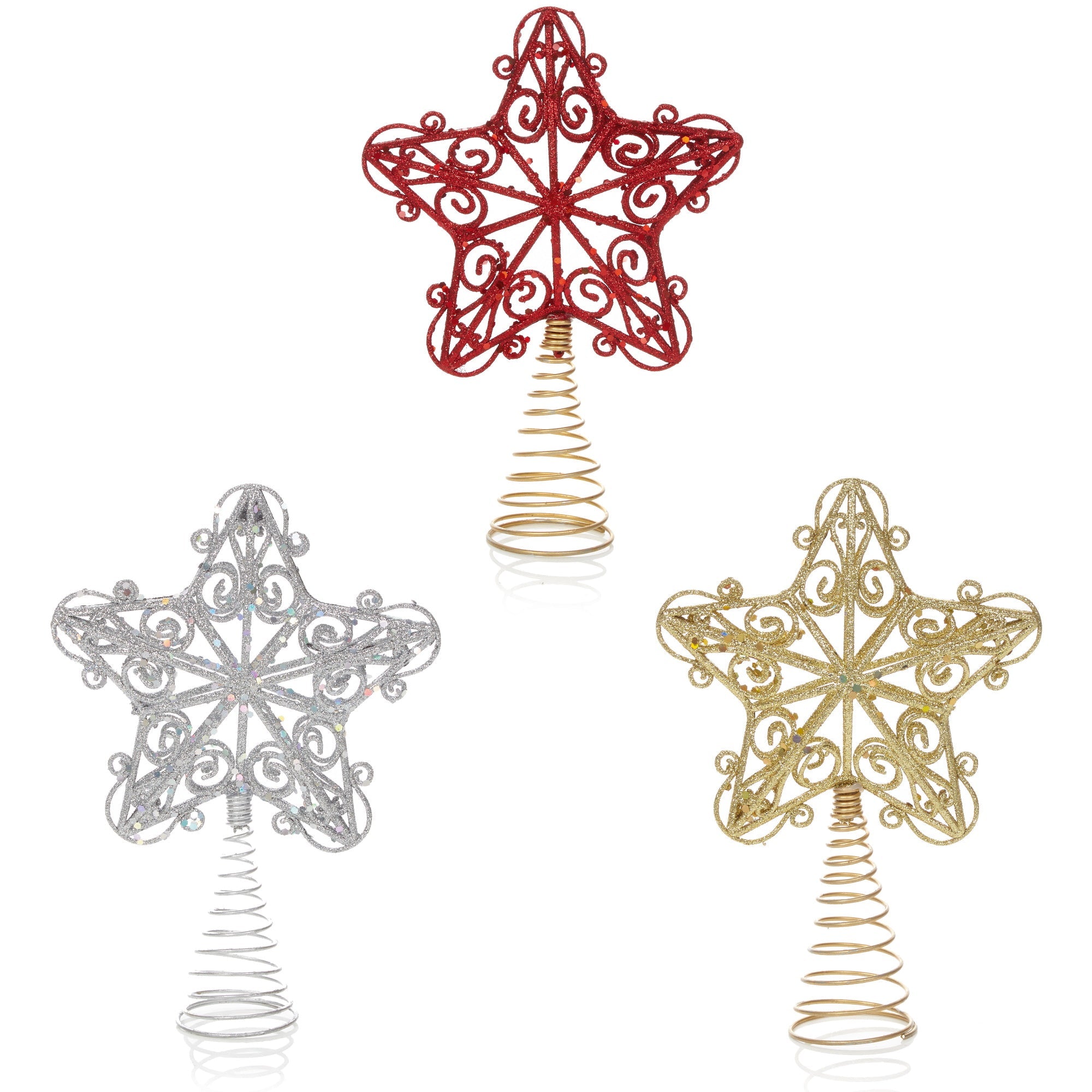 Accents AC205496 Glittery Star Tree Topper - Various Colours - Premium Christmas Decorations from Premier Decorations - Just $2.2! Shop now at W Hurst & Son (IW) Ltd