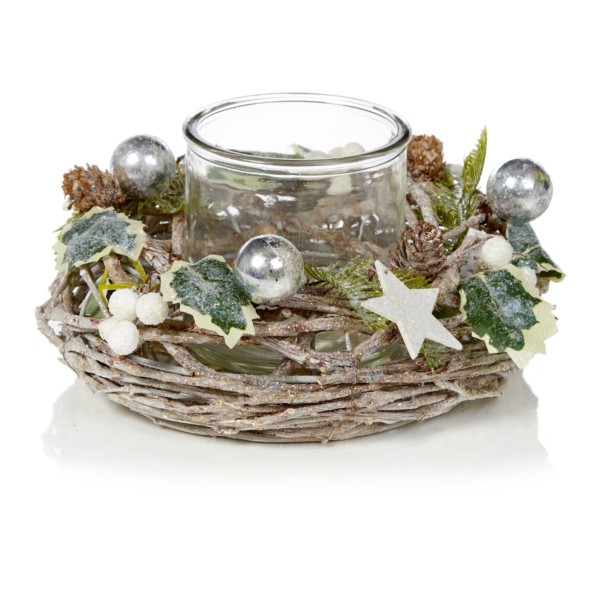 The Tree Company AC205178GW Round Natural Glass Candle Holder 22x11cm - Premium Candle Holders from Premier Decorations - Just $8.99! Shop now at W Hurst & Son (IW) Ltd
