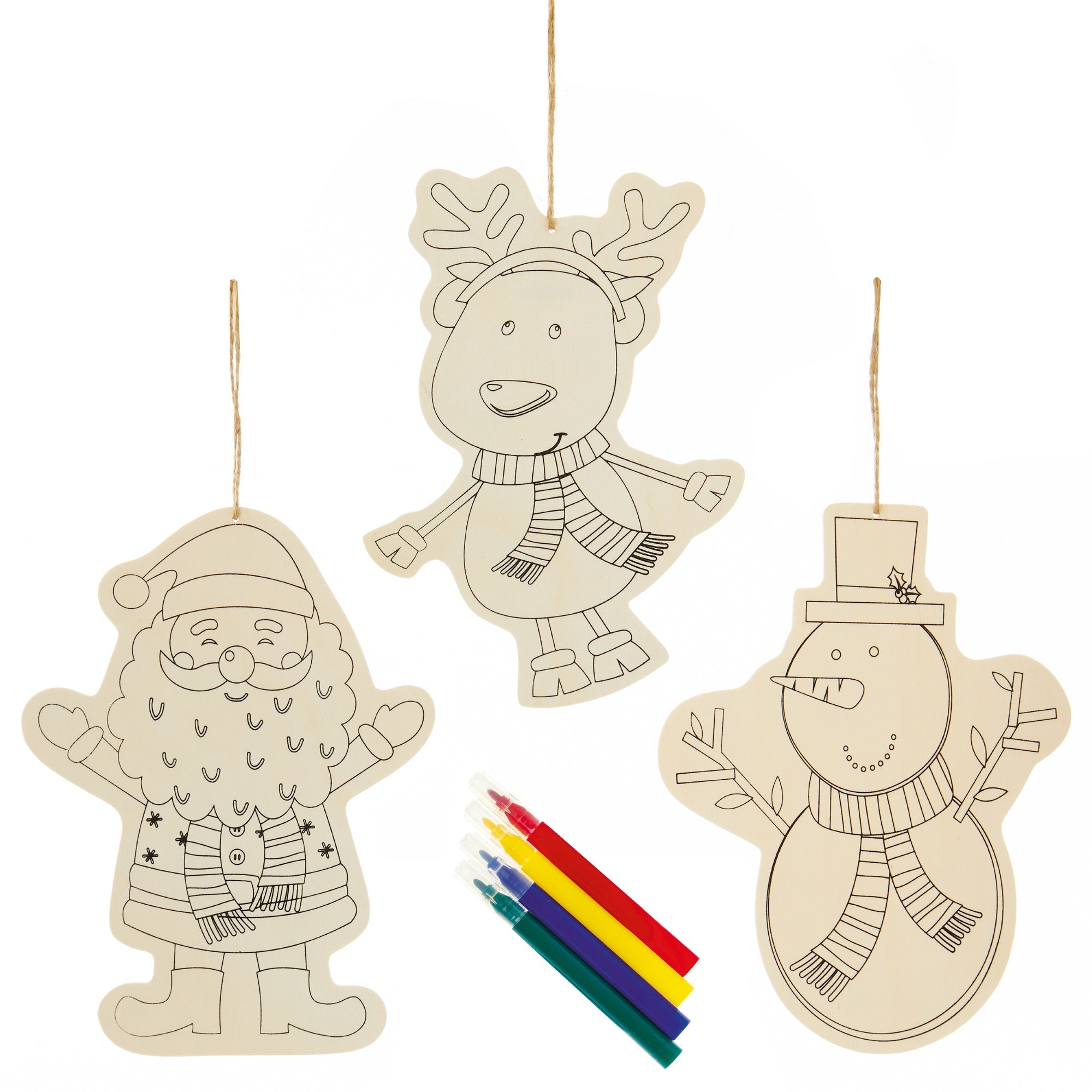 Premier AC191644 Colour Your Own Christmas Characters Set of 3 - Premium Toys from Premier Decorations - Just $3.50! Shop now at W Hurst & Son (IW) Ltd