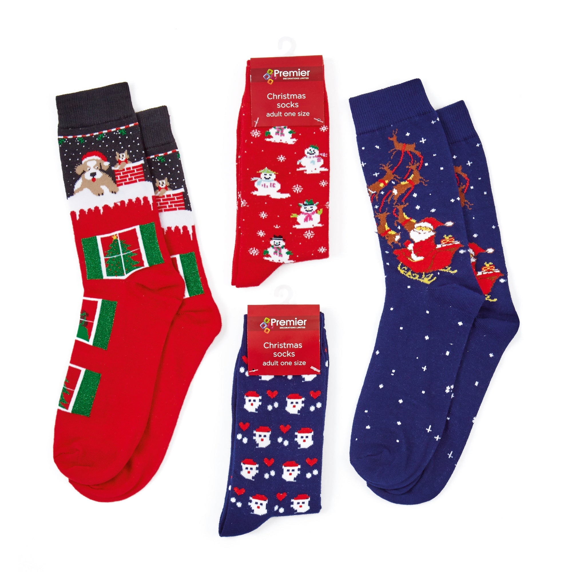 Premier AC04977 Adult Christmas Socks One Size - Various Designs - Premium Socks from CTC - Just $1.99! Shop now at W Hurst & Son (IW) Ltd