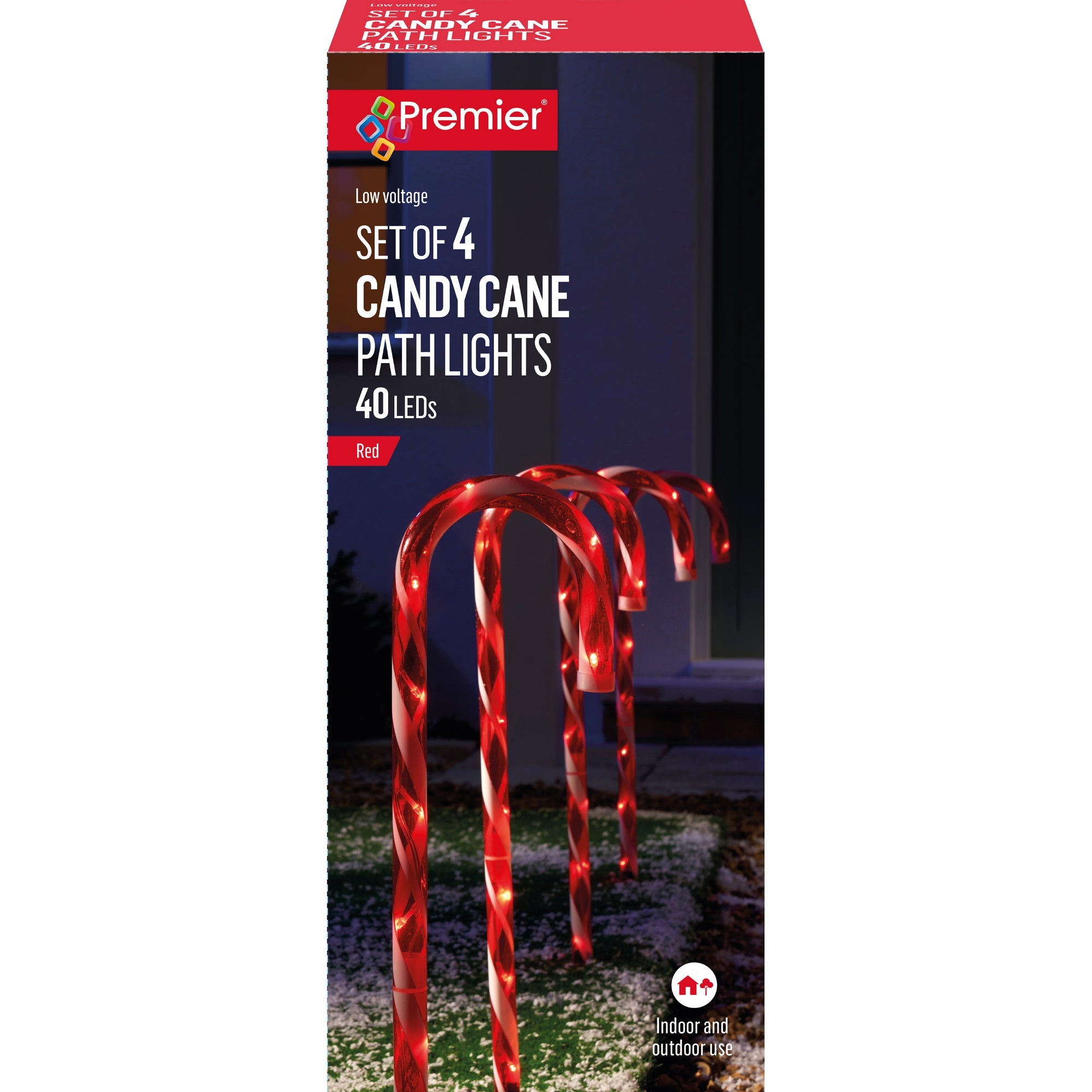Premier LV203088R Candy Cane Path Lights Pkt4 - Red - Premium Light Up Decorations from Premier Decorations - Just $33.95! Shop now at W Hurst & Son (IW) Ltd