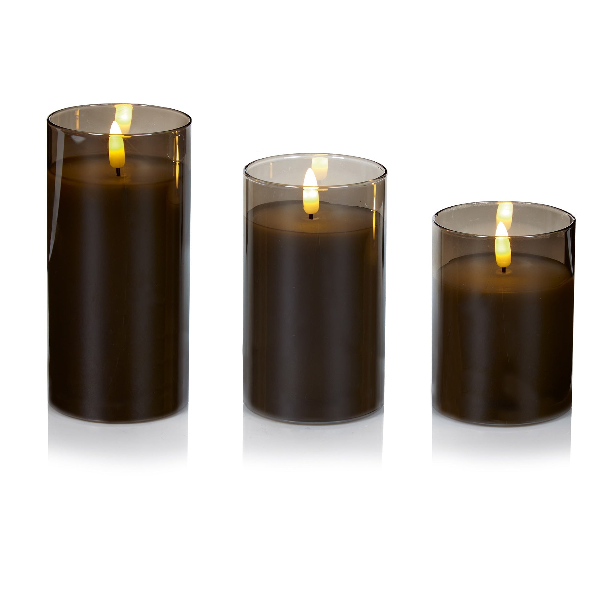Accents LB213075GY BO Flickabrights Glass Cup Candle Set of 3 - Premium Light Up Decorations from Accents - Just $22.99! Shop now at W Hurst & Son (IW) Ltd