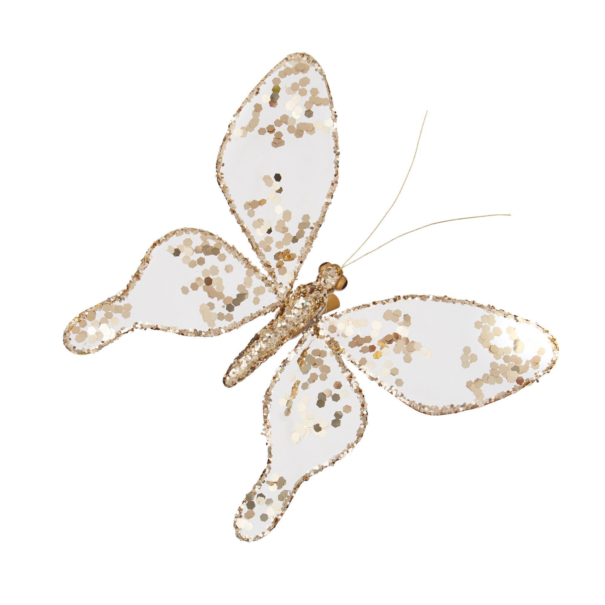 Premier TD205364CG Voile Butterfly Sequins Clip - Gold - Premium Christmas Decorations from Premier Decorations - Just $2.99! Shop now at W Hurst & Son (IW) Ltd