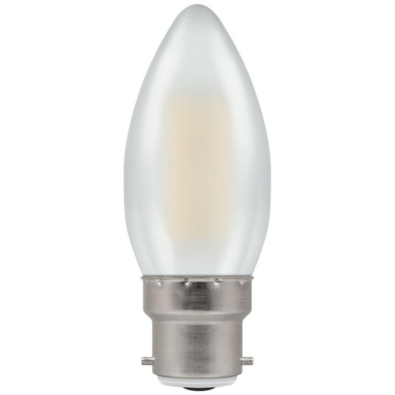 Crompton BC Filament Candle 5 Watt Warm White Pearl Candle CROMPTON Brand_Crompton Bulbs Collections_Bulbs / Tubes Energy Energy Save Google Product Light Bulbs Lighting Moneysaving Product by Fitting_BC Product Type_Candle Product Type_LED Product Wattage_5W Save me money Save on Lighting