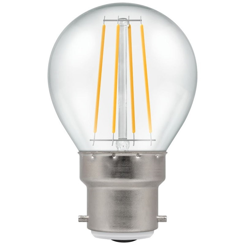 Crompton BC LED Filament Round 5 Watt Warm White Clear - Premium B from CROMPTON - Just $4.19! Shop now at W Hurst & Son (IW) Ltd