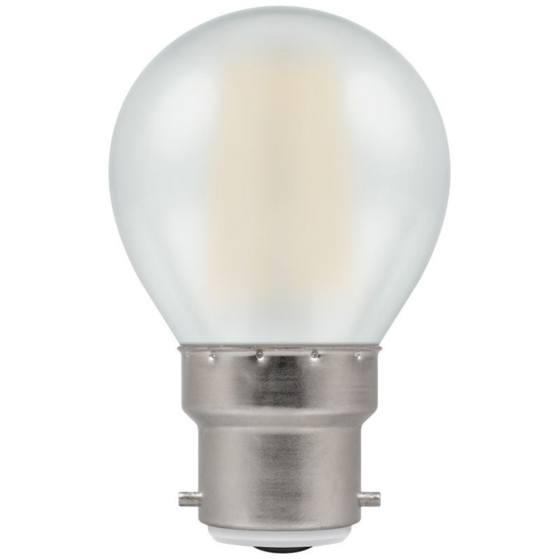 Crompton BC LED Filament Round 5 Watt Warm White Pearl - Premium B from CROMPTON - Just $4.30! Shop now at W Hurst & Son (IW) Ltd