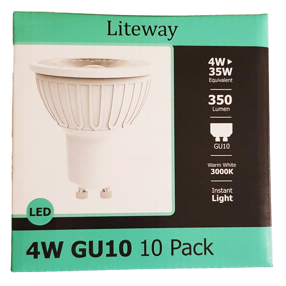 Liteway LED 4w GU10 Pack of 10 - Premium Spotlight from crompton - Just $12.95! Shop now at W Hurst & Son (IW) Ltd