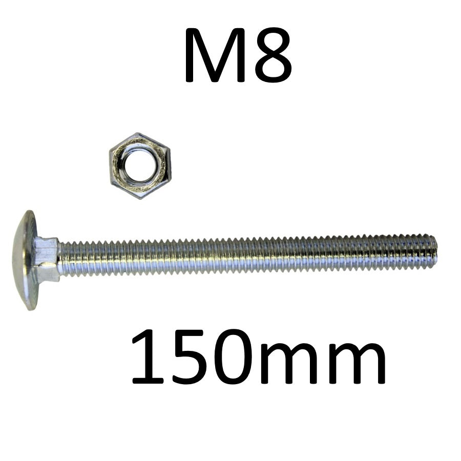 M8 Coach Bolts with Hex Nut BZP - Various Lengths - Premium M8 Bolts from Olympic Fixings - Just $0.23! Shop now at W Hurst & Son (IW) Ltd